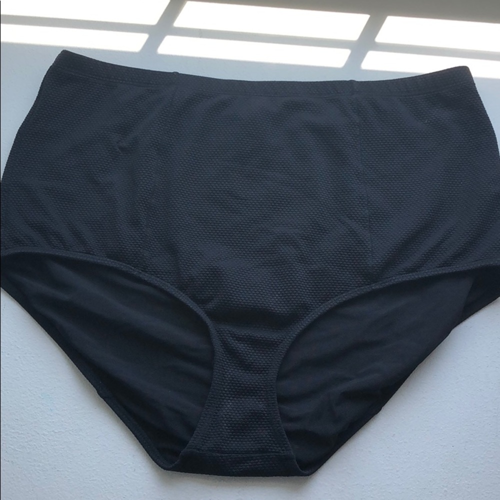 Black high waisted bathing suit bottoms
